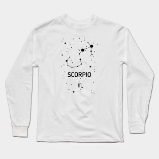 Scorpio Zodiac Sign Constellation (Black Print) Long Sleeve T-Shirt